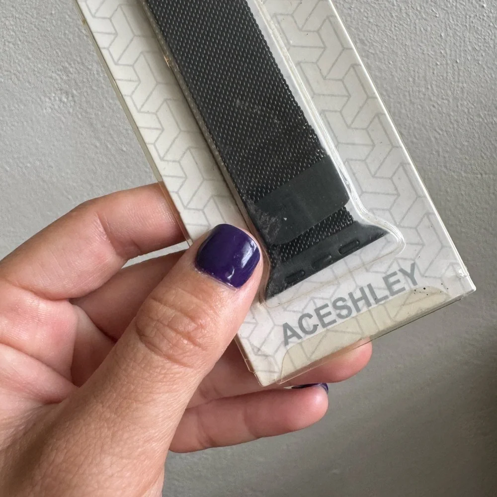 Black Stainlees steel Apple Watch band 38/44
